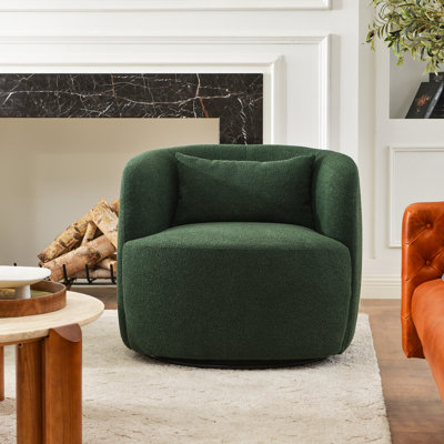 Bolton 34" Wide Boucle Upholstered Swivel Armchair