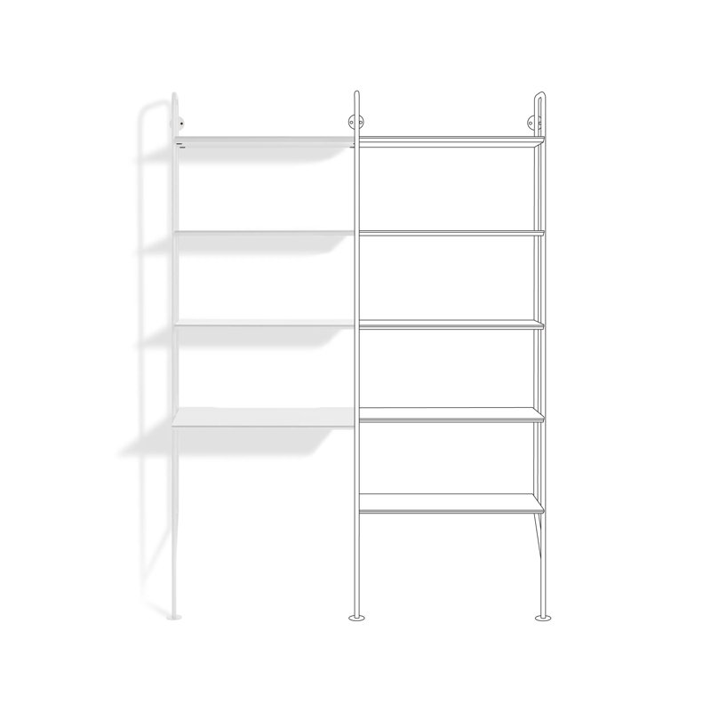 Hitch Rectangular Writing Desk Office Set, White, White