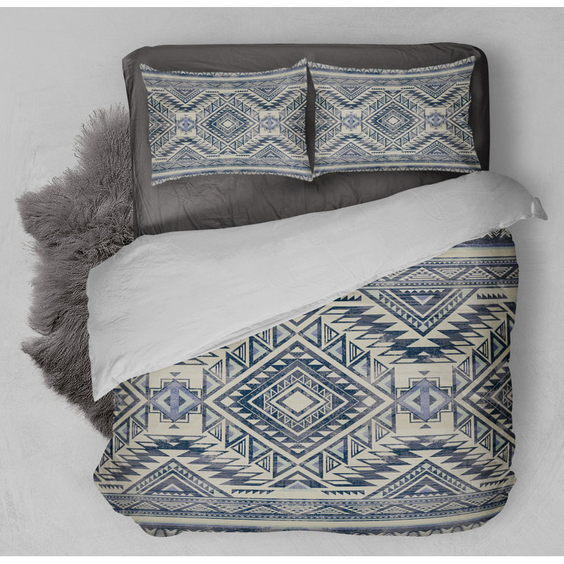 Polyester Channel Geometric Shapes Comforter, King Comforter + 2 King Pillowcases