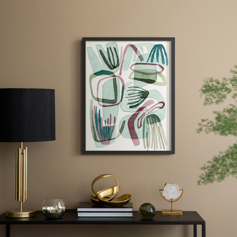 Sea Abstract II, reproduction encadrée - bois massif, Noir, noir, noir, noir, H 15 po x l 12 po