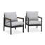 Ensemble de conversation de patio en aluminium Aspen 3 pièces avec coussins