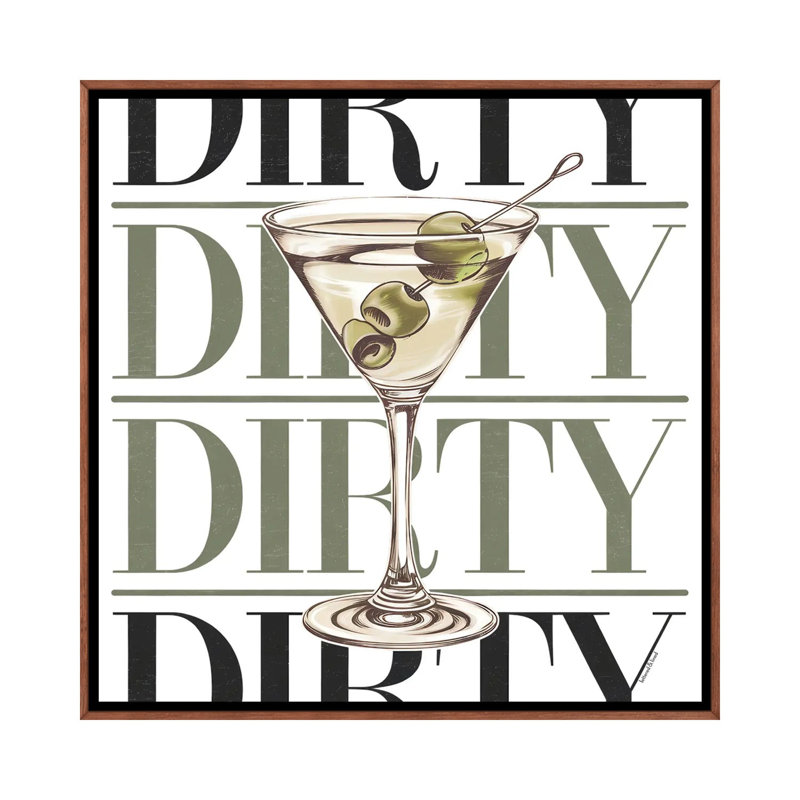 Dirty Martini Glass by Lettered & Lined - Gallery-Wrapped Canvas Giclée on Canvas, 45.72 cm H x 45.72 cm W x 4.445 cm D