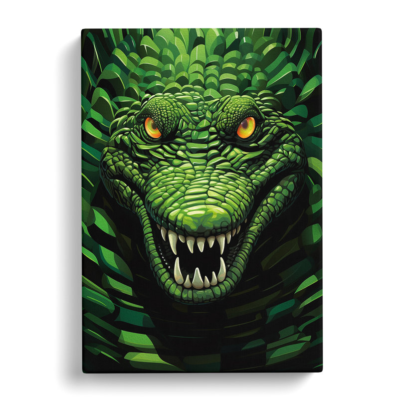 Crocodile Op - No Frame Print, 60cm H x 40cm W x 3cm D