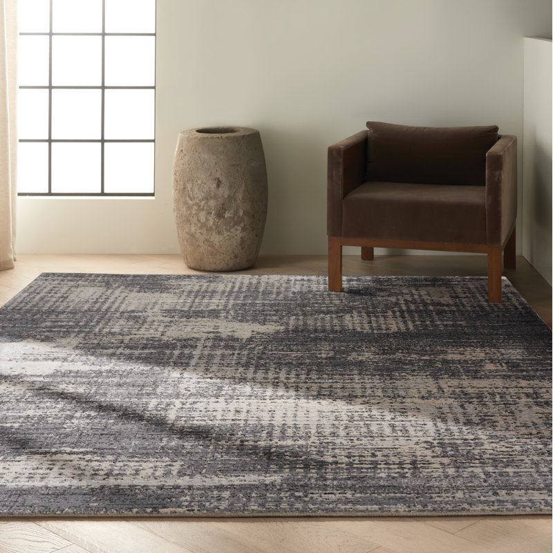 Tapis gris clair / gris foncé Rush, Rectangle 9 pi x 12 pi