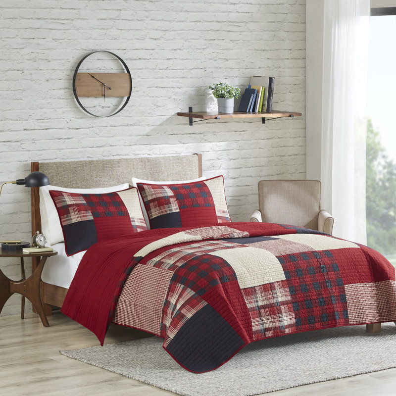 Ensemble de courtepointe surdimensionnée en coton Sunset par Woolrich, Courtepointe double/grand et 2 taies décoratives