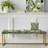 Floral Upholstered Gold Bench-130008461