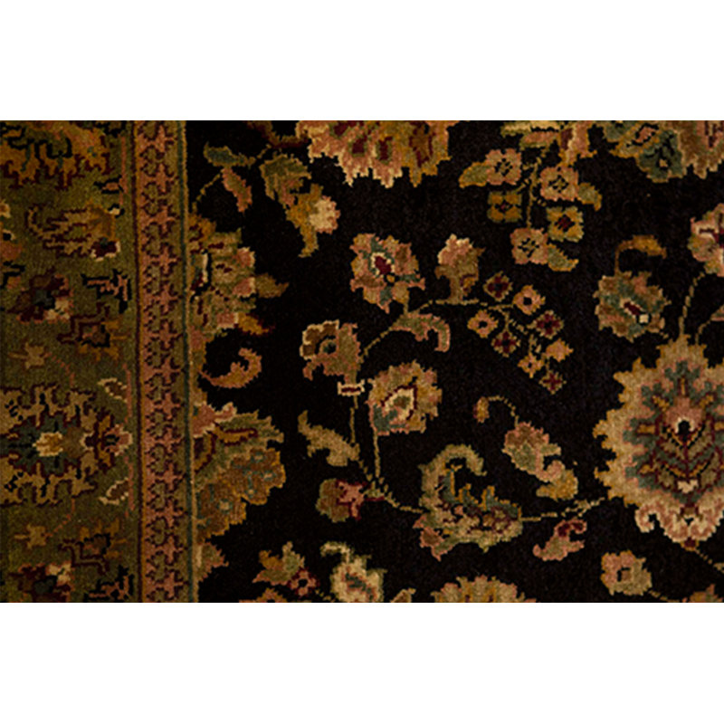 Oriental Area Rug in Black/Coral