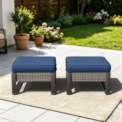 Polyethylene (PE) Wicker Outdoor Ottoman
