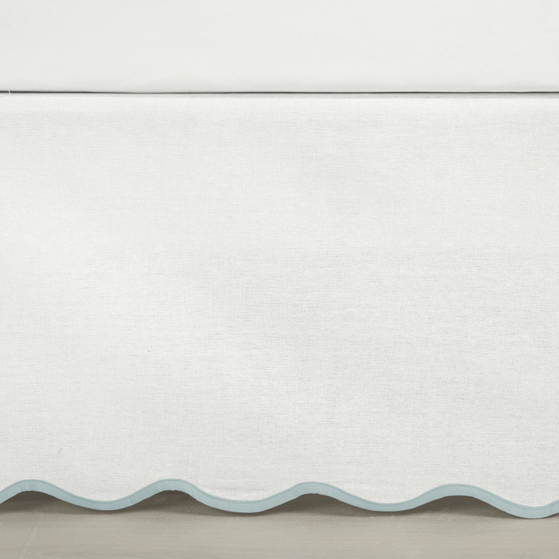 King White Coastal Scallop Edge Bed Skirt