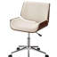 Chaise de bureau pivotante écru et noyer