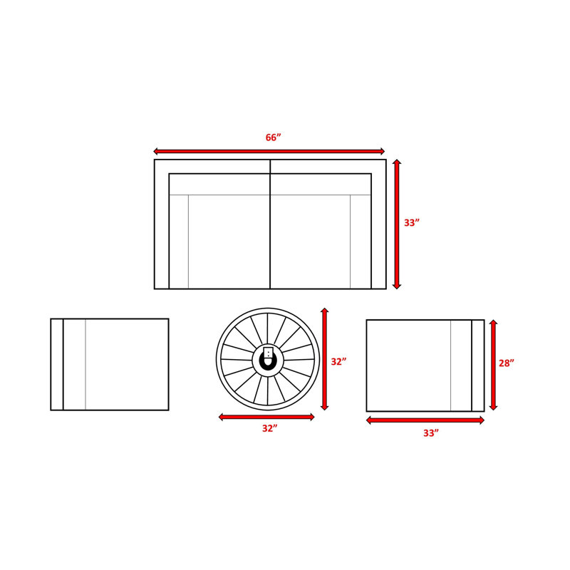 Ensemble de conversation modulaire avec coussins 5 pièces Cleo