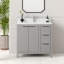 Guerra Meuble-lavabo autoportant à simple cuve gris impérial avec comptoir en quartz de Carrare