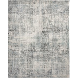 Abstract Area Rug in Grey