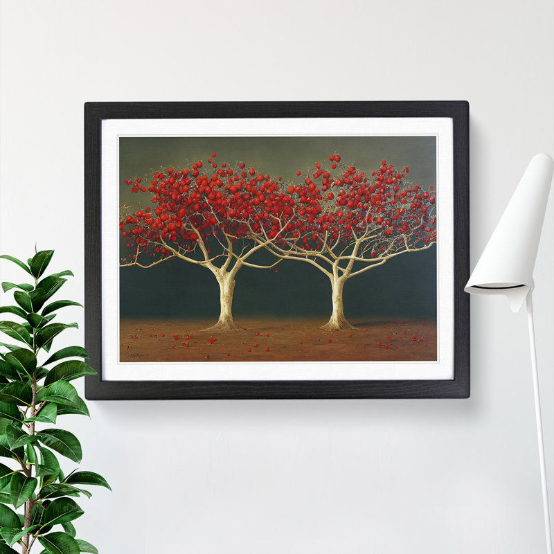 Beauteous Apple Trees - Single Picture Frame Print, 34cm H x 46cm W x 2cm D, Black
