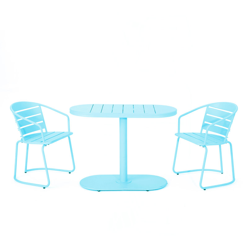 Ensemble bistro - bleu clair mat