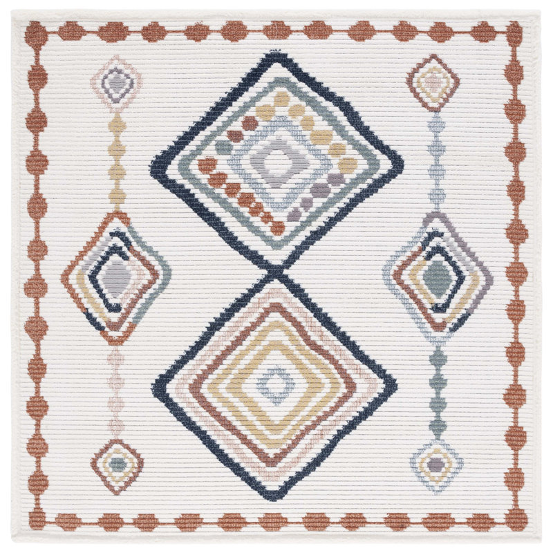 Alvieri Performance Geometric Rug, Square 6'7"