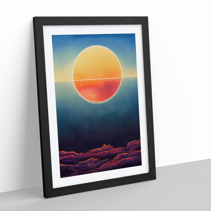 Astonishing Sunset Abstract - Single Picture Frame Print, Black Framed, 64cm H x 46cm W x 2cm D