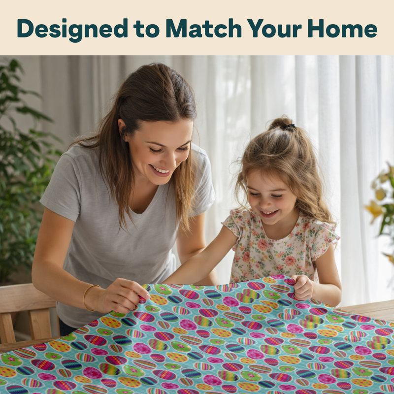 Erdman Geometric Easter Tablecloth, 120" L x 60" W
