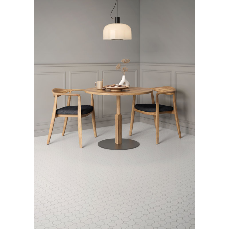 Matte 2x2" White Porcelain Octagon and dot 12x12 Mosaic - Wall & Floor Mosaic tile (set of 10 sheets), White