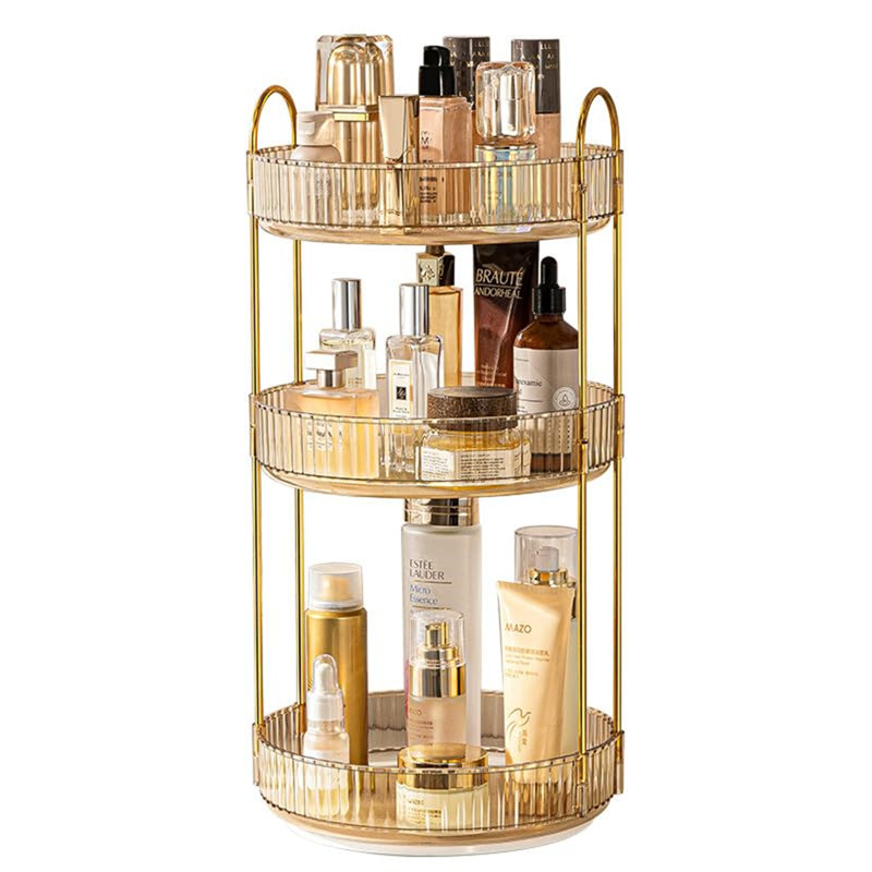 Ashelman Acrylic 3 Compartment Makeup Organiser, Yellow