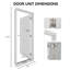 Modern Fiberglass Exterior Doors 36x80 Black, Decorated Glass, Left Hand Inswing