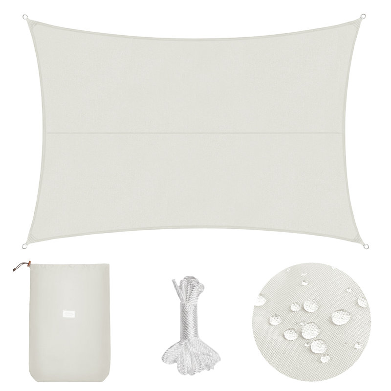 4 x 5m Rectangular Shade Sail, White