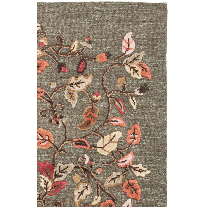 Tapis en laine / viscose touffeté à la main Coreatha Martha Stewart noir Francesca, Rectangle 5 pi x 8 pi