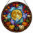 12"H Halloween Theme Stained Glass Window Panel