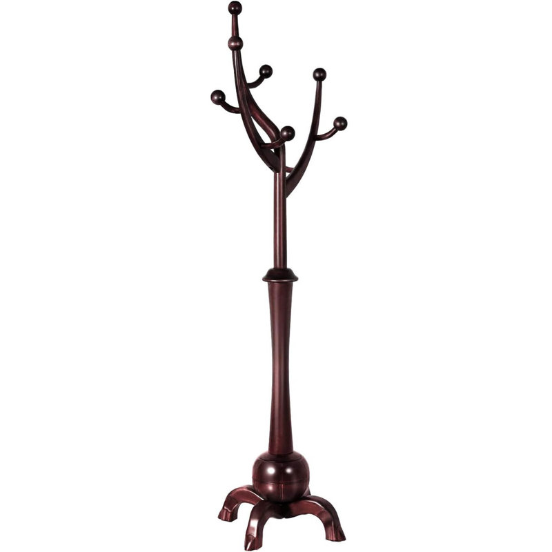 Freestanding 8 - Hook Coat Rack, Wine Red