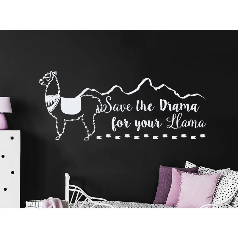 «Save the Drama for your Llama», adhésif décoratif, Blanc