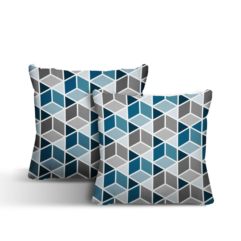  Coussin intérieur / extérieur, L 15 po x H 15 po, Turquoise
