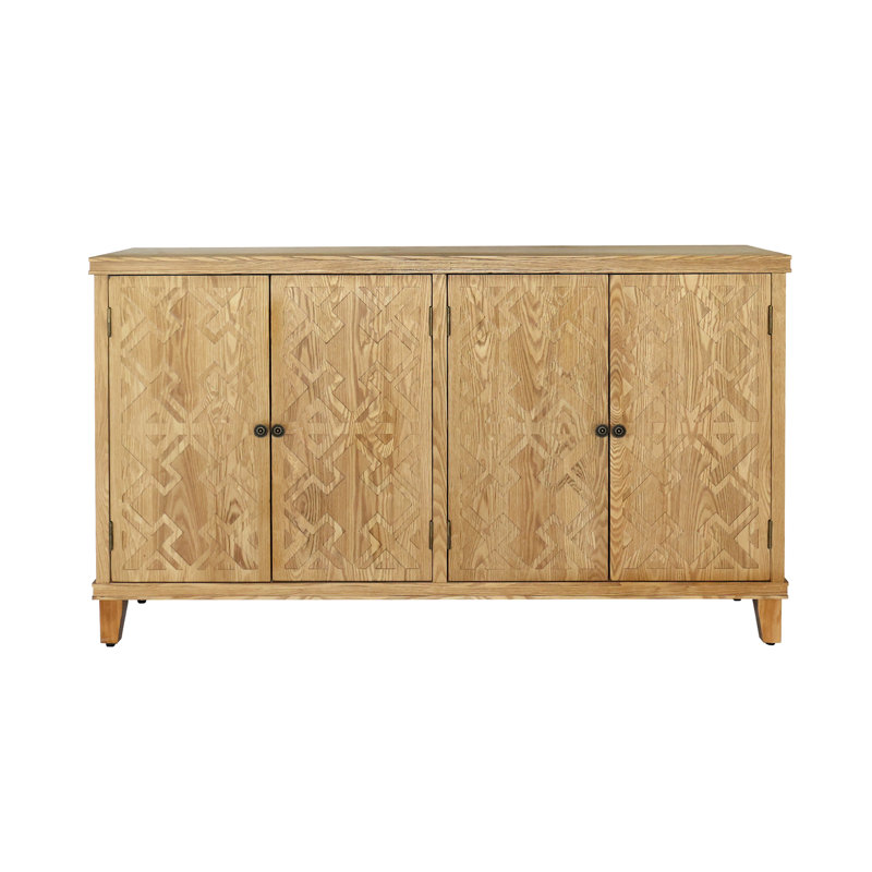 Armoire multimédia 59 po avec rangement ouvert, aspect rétro, pour l'espace de rangement pour le divertissement dans la chambre à coucher, design et organisation