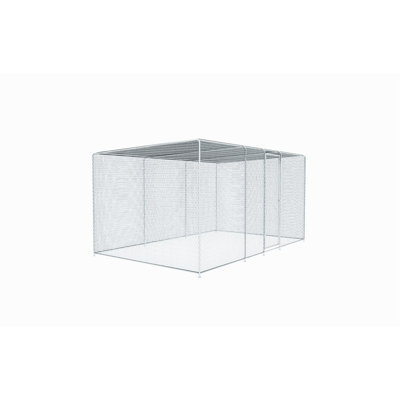 Enclos pour poules 13 x 8 x 6,5 pi, filet, serrures de porte à boucle à crochet, protection étendue et imperméable, poulailler en acier galvanisé avec dimensions, couvercle, structure en métal