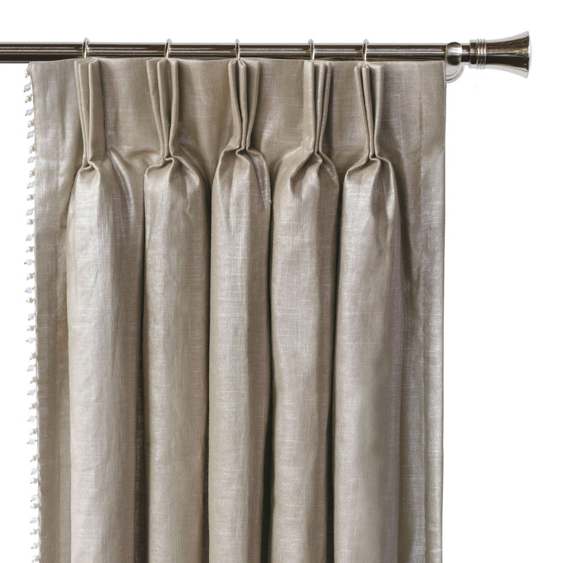 Isolde Linen Blend Room Darkening Curtain Single Panel, Right, 40" W x 96" L