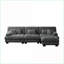 Canapés modulaires, siège profond modulaire en L avec repose-pieds convertible pour le salon | Gris ardoise | Chenille-1670526226