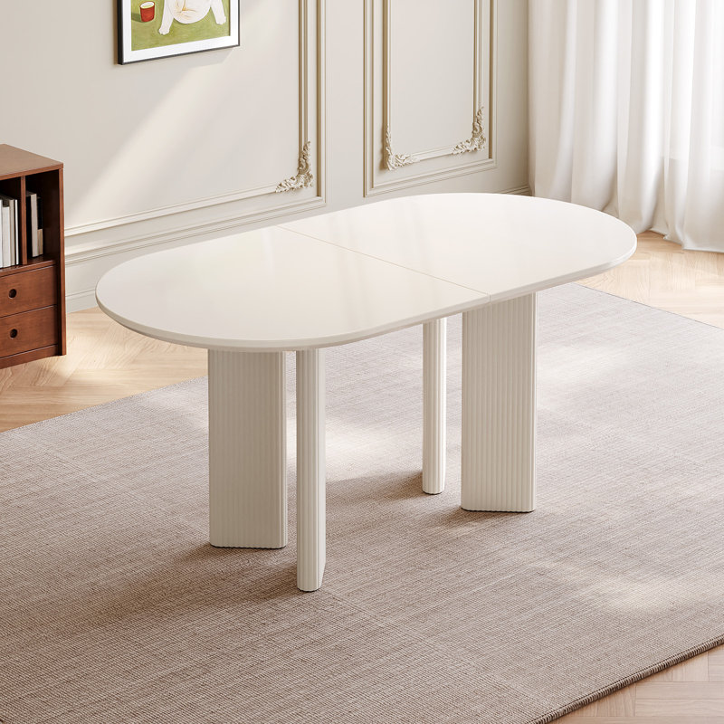 Table de salle à manger ovale 55 po, blanc, petite salle à manger