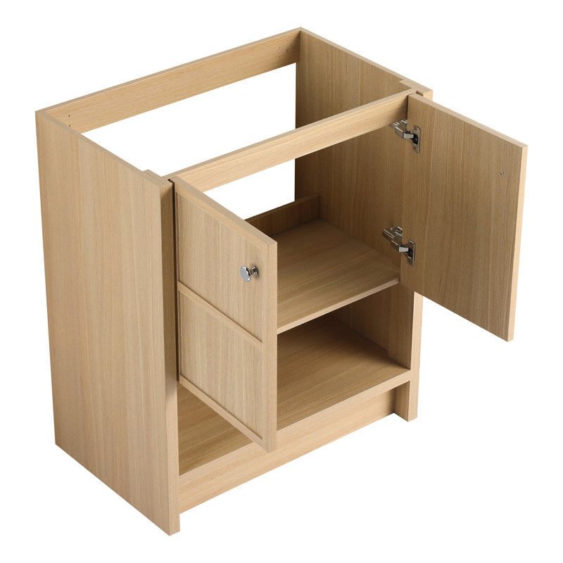 30" Bathroom Cabinet, Freestanding Oak Plywood With 2 Doors For Neat And Organized Storage Cabinet In Needs, 30"