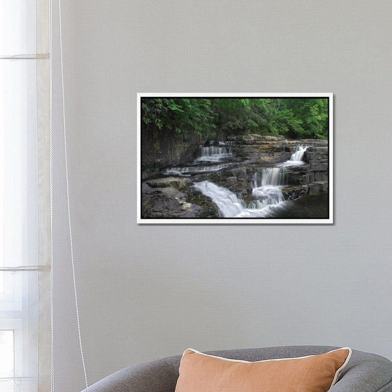 Dismal Falls, Jefferson National Forest, Virginia 1 Piece Wall Art on Canvas, 66.04 cm H x 45.72 cm W, White Framed