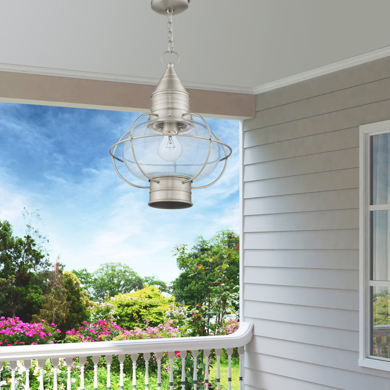 Aster Outdoor Hanging Lantern, Brushed Nickel