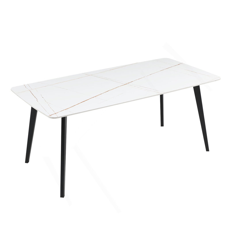 Table de salle à manger en porcelaine blanche 70 po