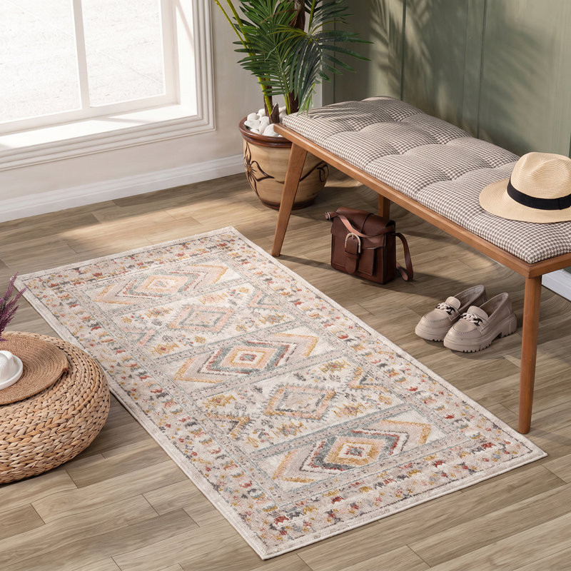 Eldon Pale Pink/Teal Rug, Runner 80 x 220 cm