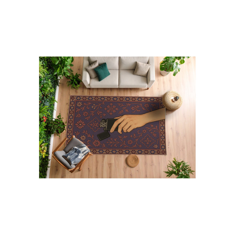 Tapis beige tissé Mosso, 6'7" x 9'10"