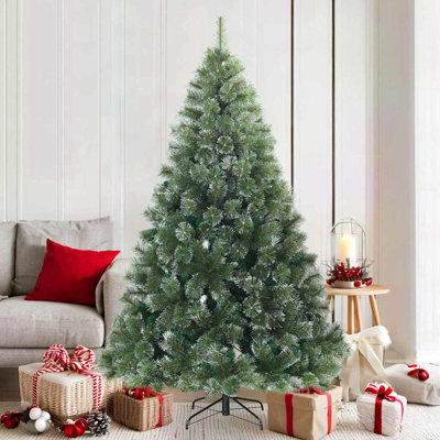 Artificial Hinged Christmas Tree Snow Flocked White