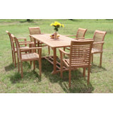 Fresno Outdoor 7 - Piece Teak Dining Set