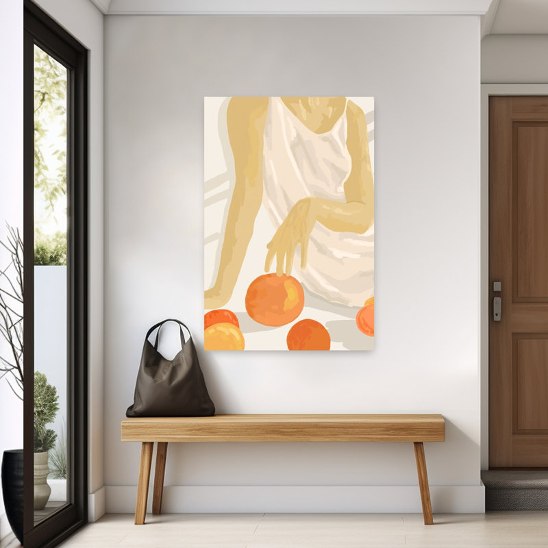 «Warm Citrus Moment», impression d'art mural minimaliste et paisible, 60" H x 40" W
