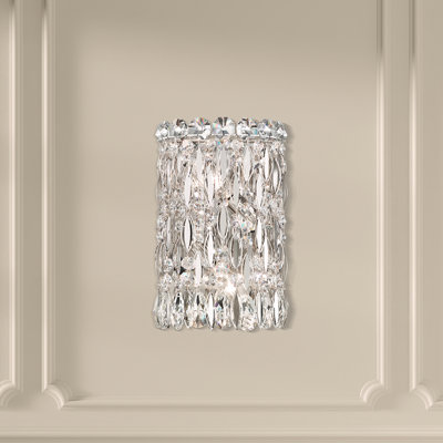 Sarella 2 Light 11in Wall Sconce in White with Clear Heritage Handcut Crystals