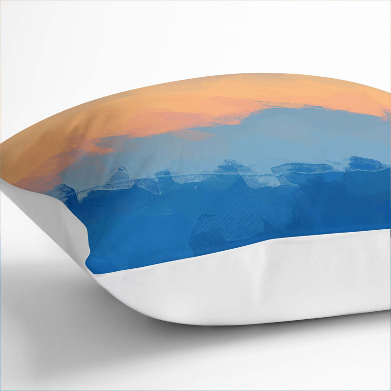 Sunrise over the Mountains Cushion with Filling, 40cm H x 40cm W x 15cm D, White