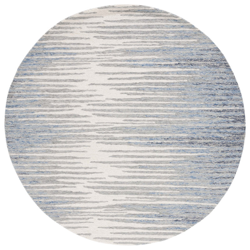 Urja Abstract Hand Tufted Wool Abstract Rug, Round 6'