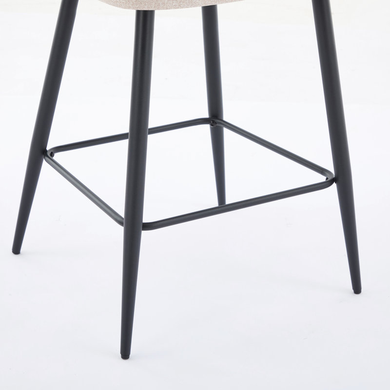 Tabourets de bar réglables de 2 pieds en velours beige, confortables et peu coûteux, convenant à plusieurs pièces, Beige
