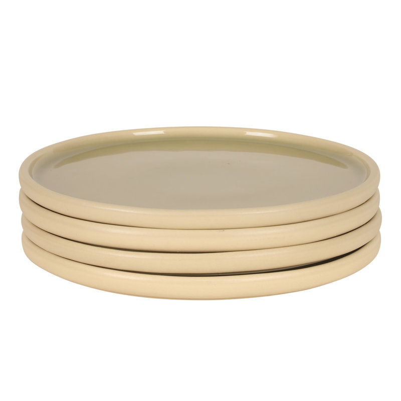 Gibson Elite - fabriqué au Portugal - ensemble de 4 assiettes de 10,2 po Port Gaia - ensemble de plats à glaçure réactive - olive